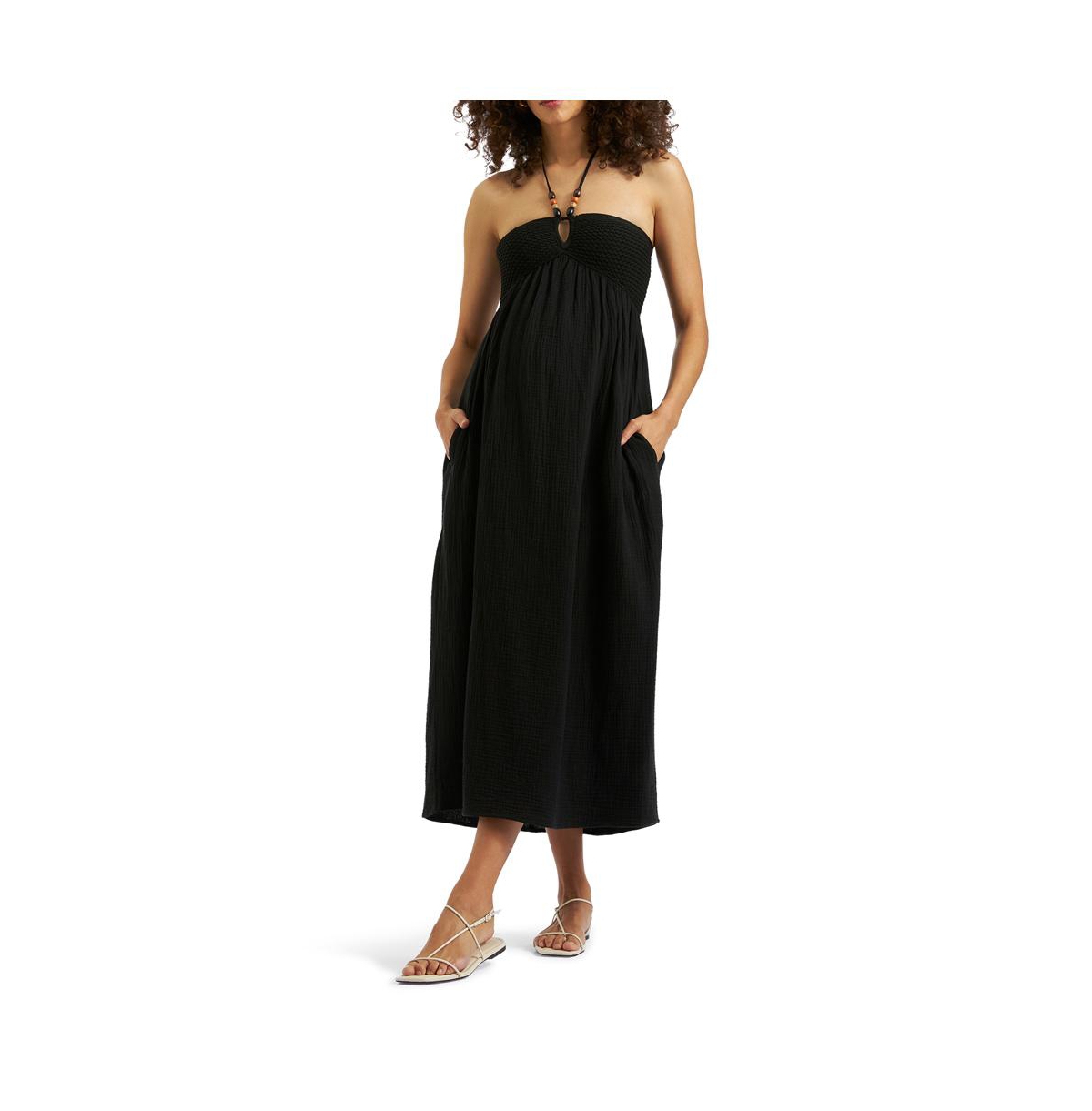 Maternity Ripe Dune Stripe One Piece - Black