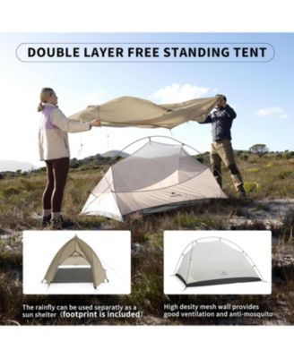 2 Person Tent Lightweight Backpacking Tent with Footprint - Free Standing Ultralight Camping Hiking Backpack Tents