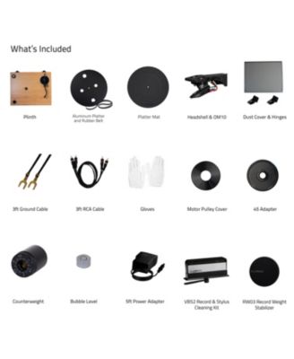 RT82 Turntable with Ortofon OM 10 Cartridge, Speed Control Motor, Record Weight, Stylus & Cleaning Accessory Kit