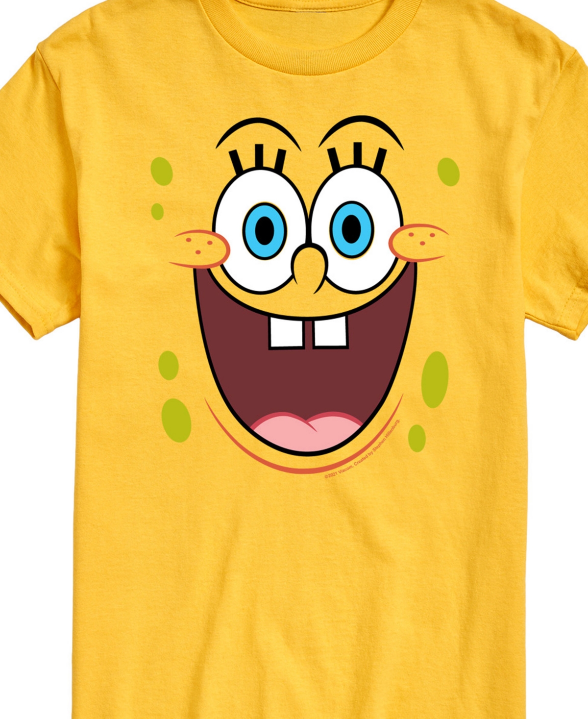 Airwaves Men's Spongebob Squarepants Face Short Sleeve T-shirt In Yellow