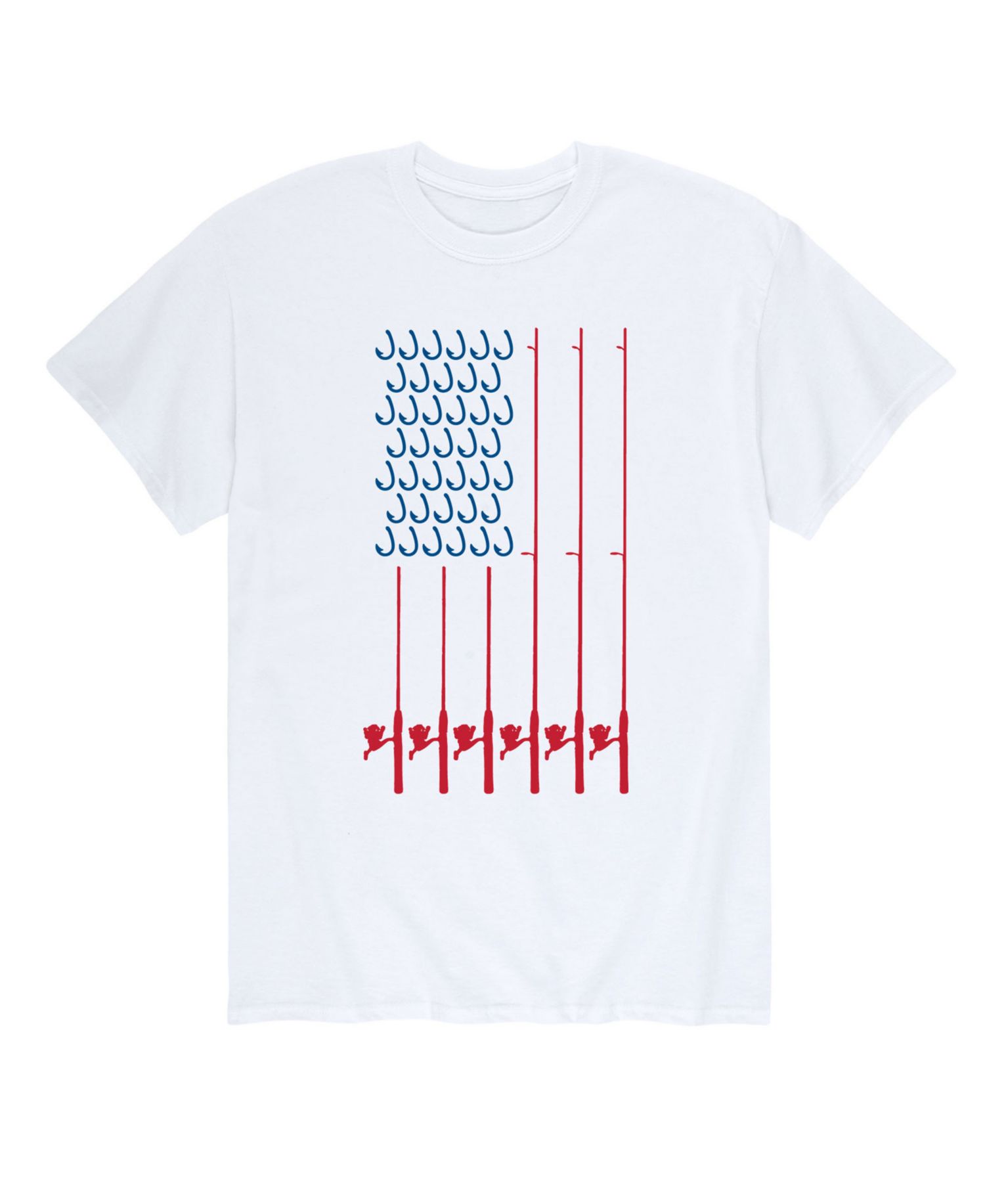 Men's American Flag Fishing Poles Short Sleeve T-Shirt