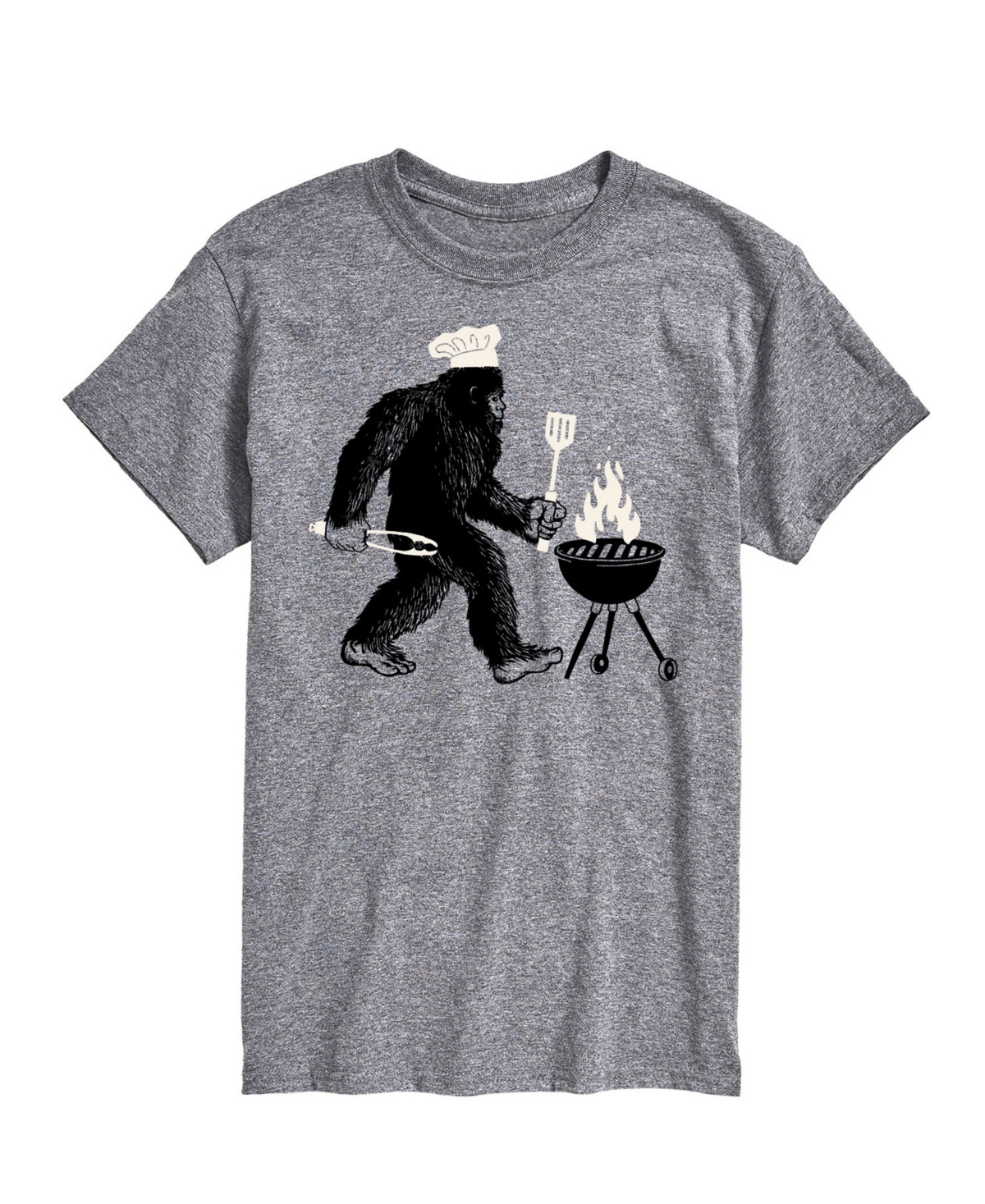 Airwaves Men's Sasquatch Grilling Short Sleeve T-shirt In Gray