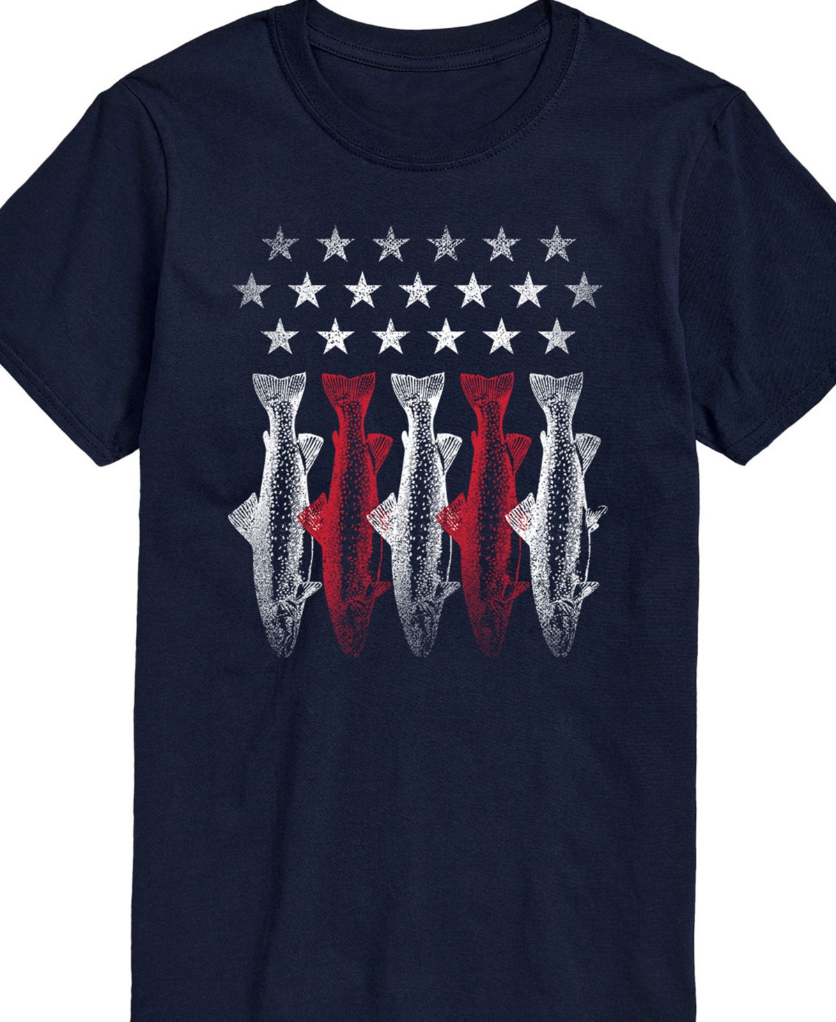 Airwaves Men's American Flag Fish Short Sleeve T-shirt In Blue