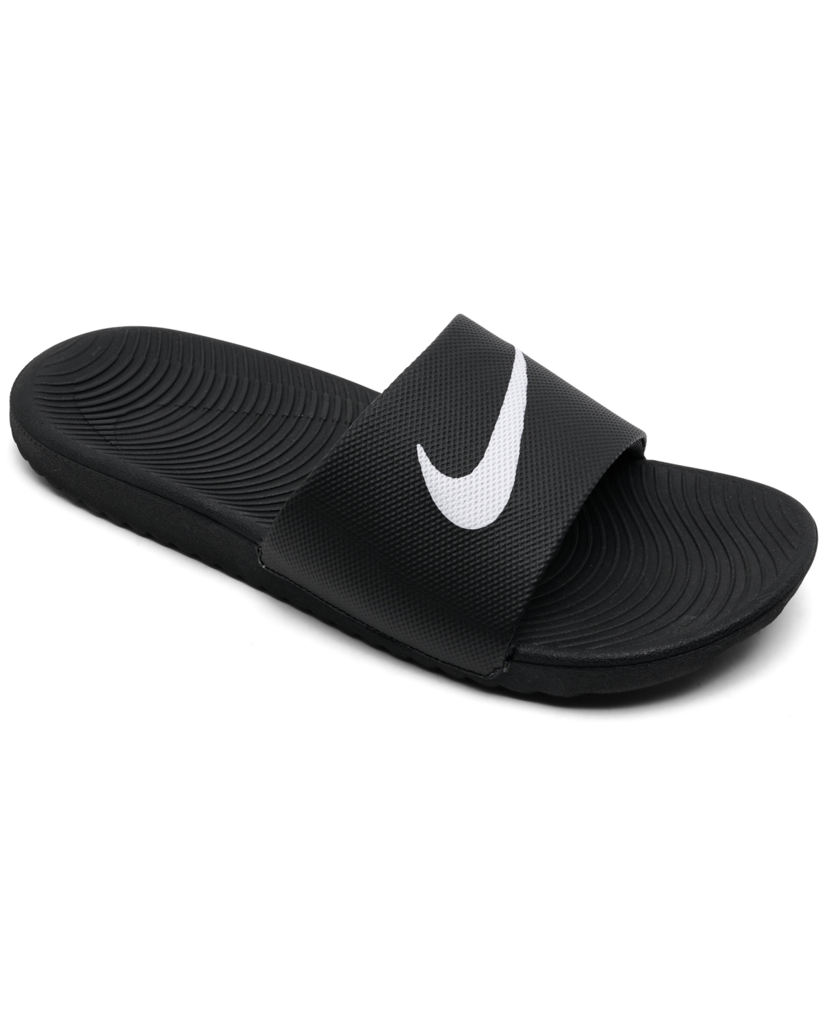 Nike Big Kids' Kawa Slide Sandals From Finish Line In Black,white