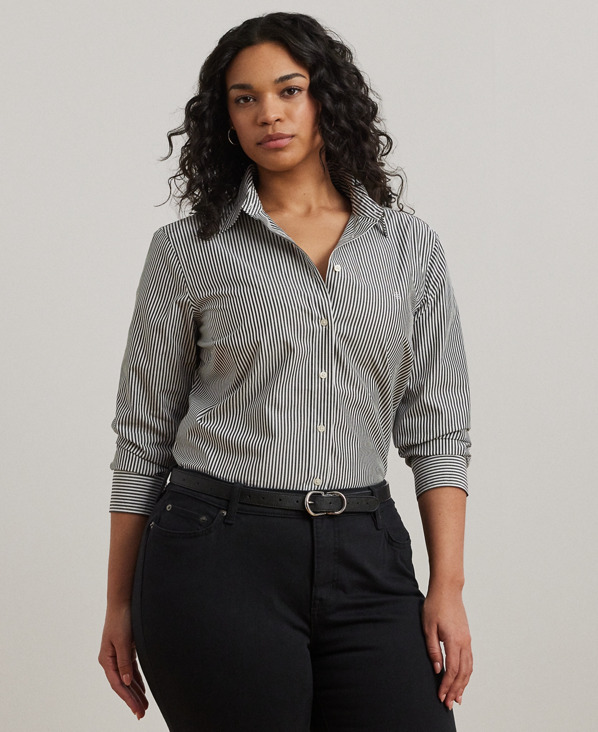 Lauren Ralph Plus-Size Easy Care Cotton Shirt