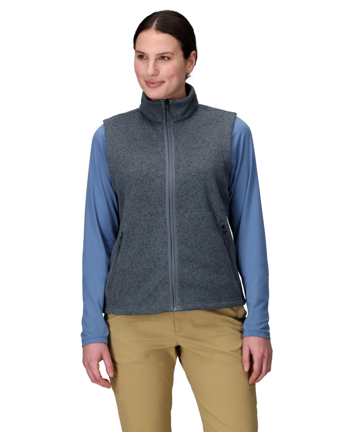 Marmot Women's Drop Lined Collar Vest In Steel Onyx Heather