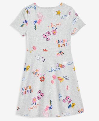 Little & Big Girls Doodle-Print Skater Dress, Macy's Exclusive