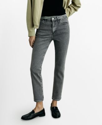 MANGO - Women's Claudia Slim-Fit Cropped Jeans