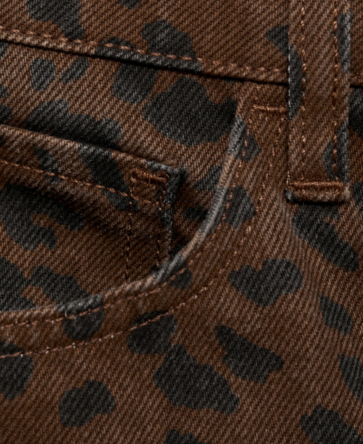 Mango Leopard Print Straight Leg Jeans In Chocolate