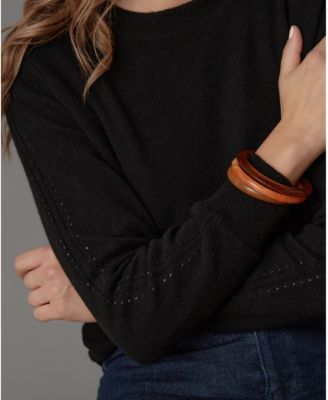 Women's Itch-Free Cashmere Crewneck Sweater with Soft Liner
