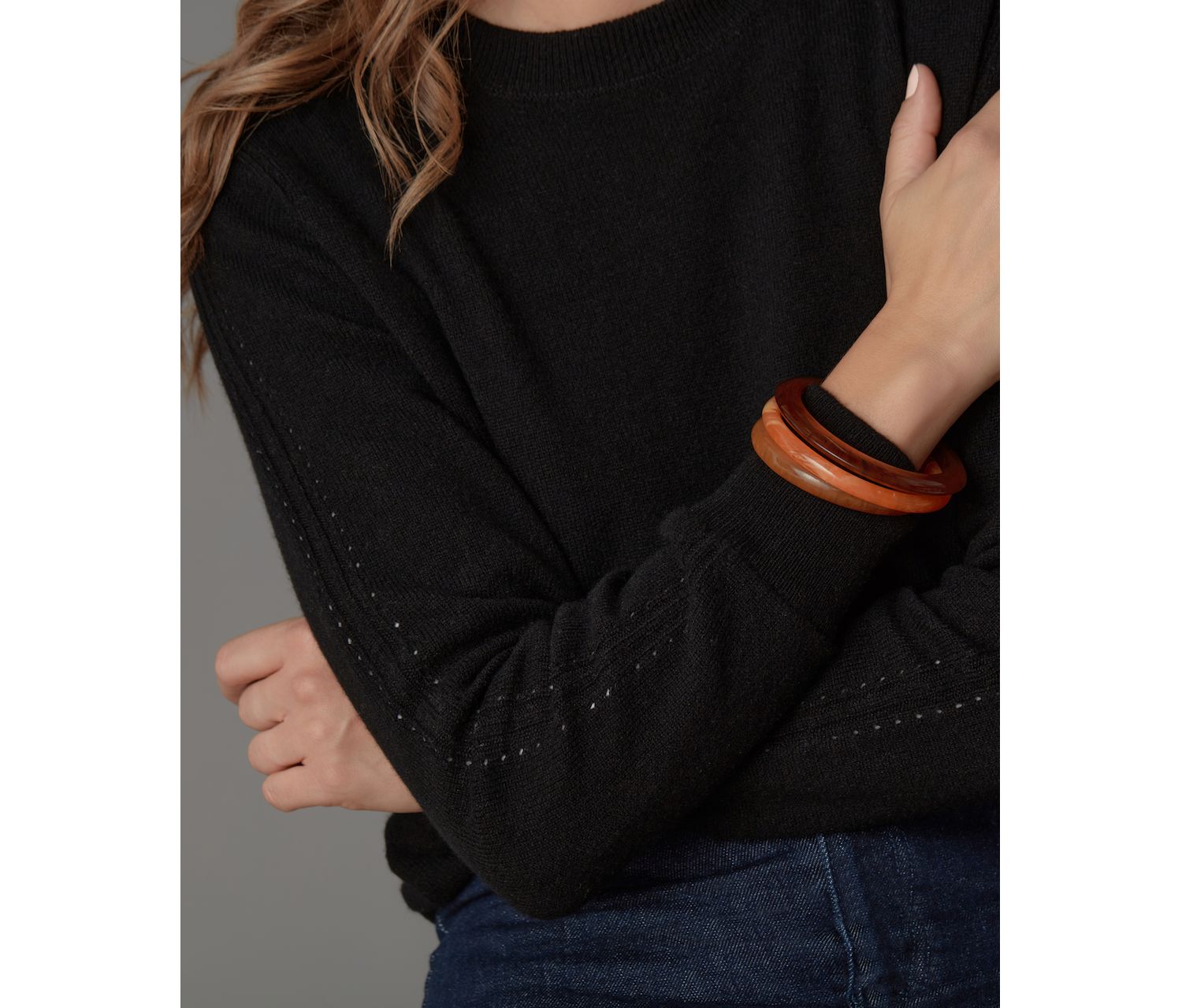 Women's Itch-Free Cashmere Crewneck Sweater with Soft Liner
