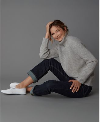 Women's Itch-Free Merino Wool Mock Neck Sweater with Lining