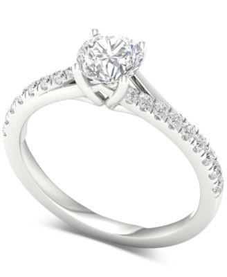 Macy's - Diamond Prong-Set Engagement Ring (1 ct. t.w.) in 14k White Gold