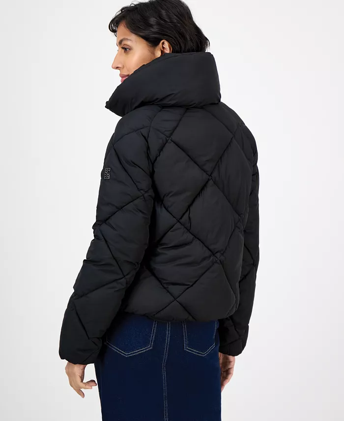 Women's Short Diamond Puffer Coat - thumbnail 7