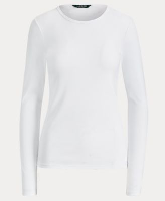 Cotton-Blend Long-Sleeve Top