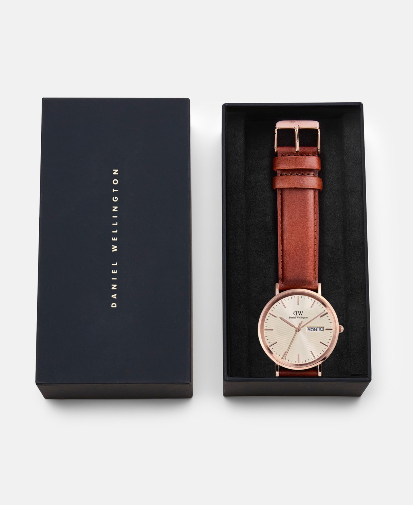 Мужские часы Daniel Wellington Analog Brown Genuine Leather Watch, 40mm — фото 6