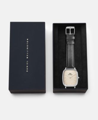 Men's Analog Black Genuine Leather Watch, 32mm