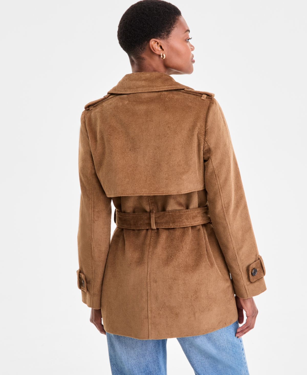 Bcbgmaxazria Women's Belted Corduroy Trench Coat