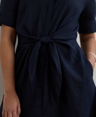 Plus-Size Linen Shirt Dress