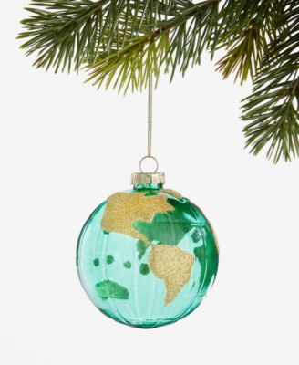 Holiday Lane - Around the World Glass Globe Ball Ornament