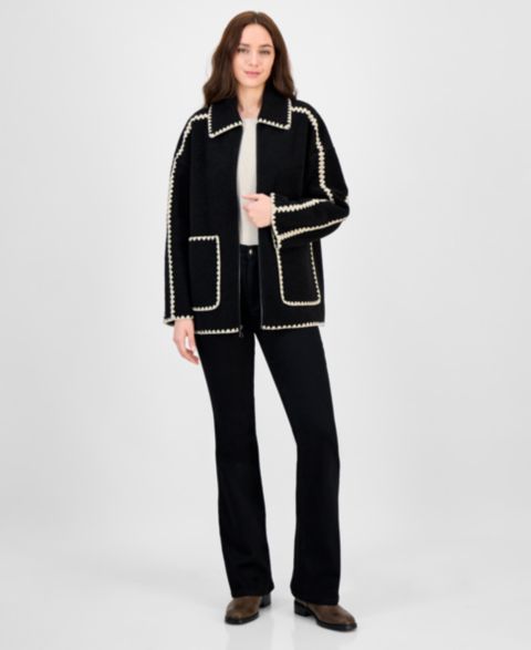 Женские куртки BCBGMAXAZRIA Short Collared Zip Coat