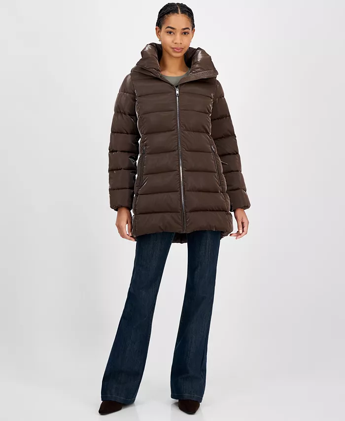 Women's Hooded Puffer Coat - thumbnail 8