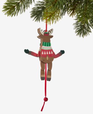 Christmas Cheer Wood Deer Ornament, Macy's Exclusive