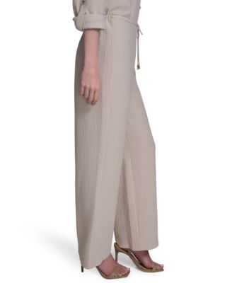 Women's Drawstring Pull-On Wide-Leg Pants
