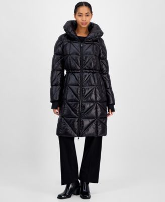Women's Quilted Thumbhole-Cuff Puffer Coat