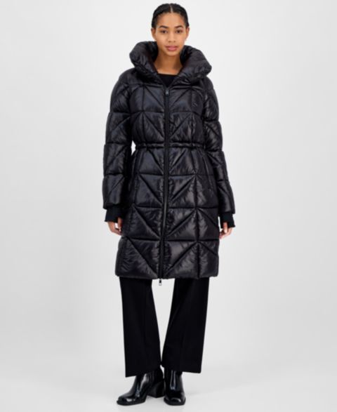 Женские куртки BCBG Women's Quilted Thumbhole-Cuff Puffer Coat