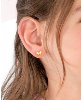 Children's 14K Gold Little Butterfly Studs Girls' Screw Back Earrings