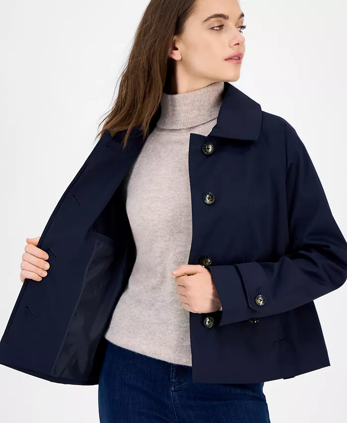 Women's Short Single-Breasted Trench Coat - thumbnail 4