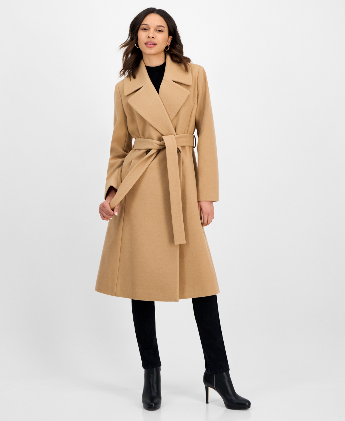 Cece Women's Single-breasted Belted Coat In Brown