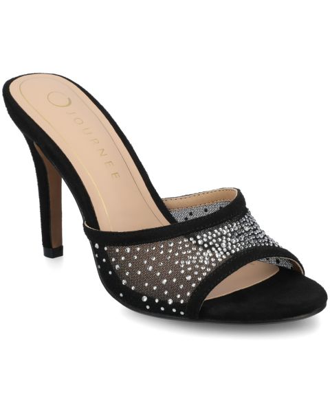 Женские туфли Journee Collection Hensley Embellished Mesh Dress Pumps, цвет: Чёрный