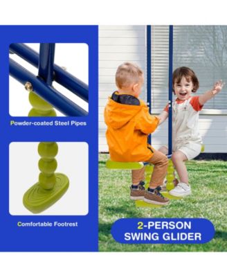 440 Pounds Kids Swing Set with Two Swings and One Glider