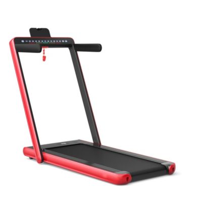 2-in-1 Electric Motorized Folding Treadmill with Dual Display, Speaker & Compact Design for Home Workouts
