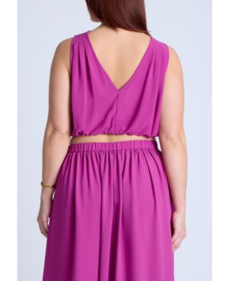 Women's Shirred Wrap Crop Top