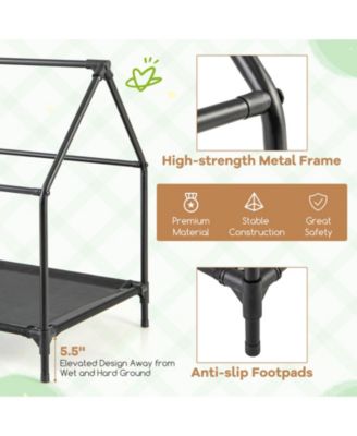 Slickblue Elevated Pet House for Outdoors with Ventilated Windows – Waterproof and Comfortable Pet Shelter