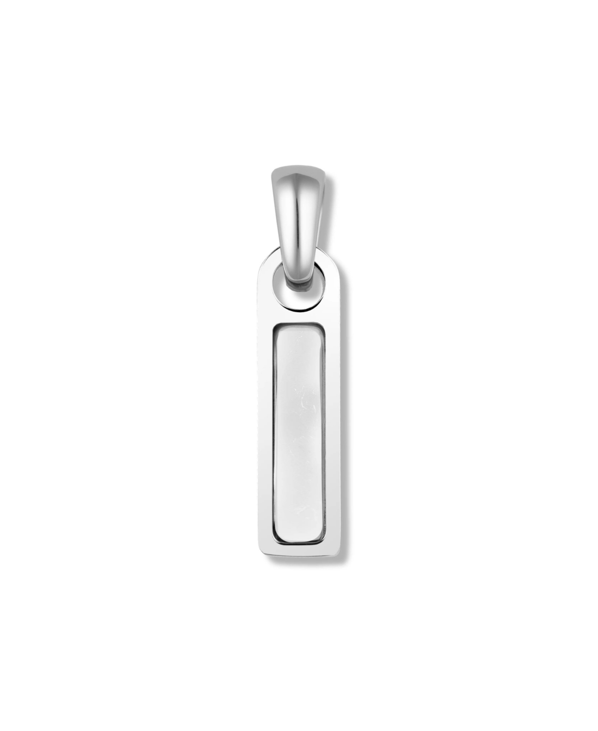 Men's Birthstone Tag Necklace &#x2013; March &#x2013; Silver Stainless Steel Pendant - Blue topaz - december