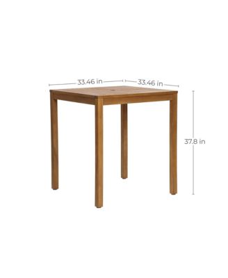 Outdoor Acacia Wood 37-Inch Counter Height 4-Person Dining Table