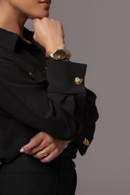 Women's Black Stella Button Up Shirt