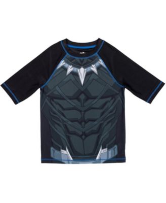Boys Black Panther UPF 50+ Rash Guard and Swim Trunks Outfit Set
