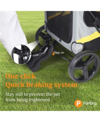 4 Wheel Medium-Large Dog Stroller With 3 Zipper Doors