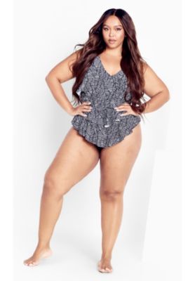 Women's Pia V-Tiered Print 1 Piece