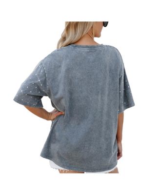 Women's Gray Atlanta United FC Oversized Mini Rhinestone Classic T-Shirt