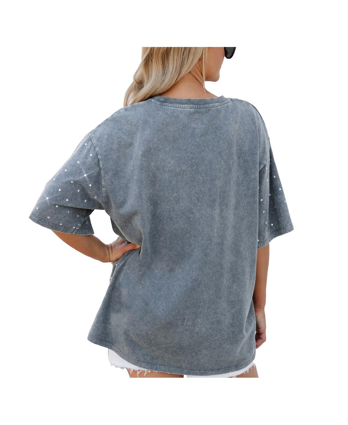Shop Gameday Couture Women's Gray Atlanta United Fc Oversized Mini Rhinestone Classic T-shirt