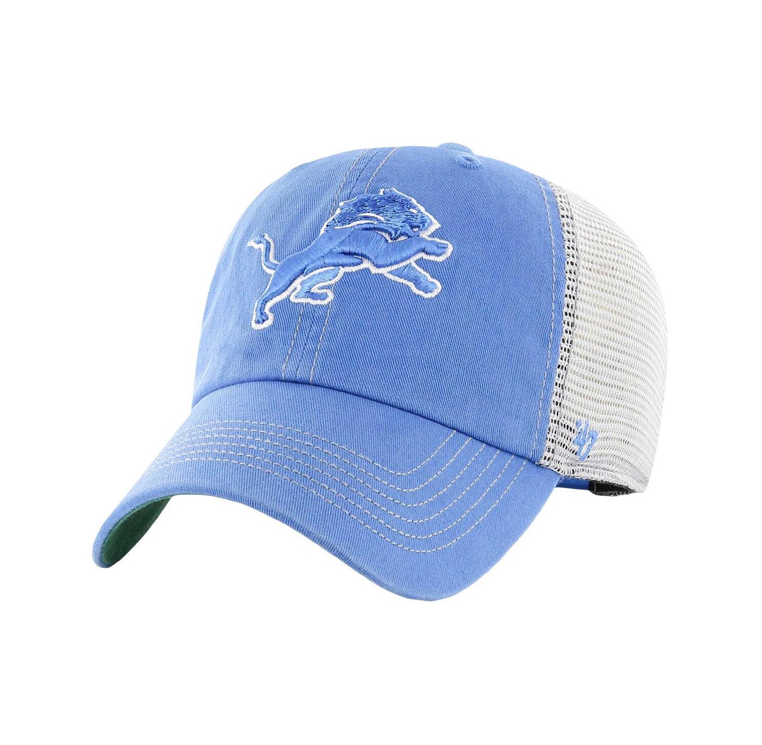 Men's Blue/Natural Detroit Lions Trawler Clean Up Trucker Adjustable Hat