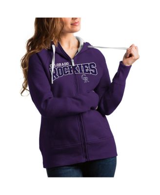 Women's Purple Colorado Rockies Team Logo Victory Full-Zip Hoodie