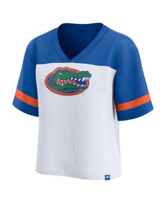 Women's White/Royal Florida Gators Fundamentals Mesh Fashion T-Shirt