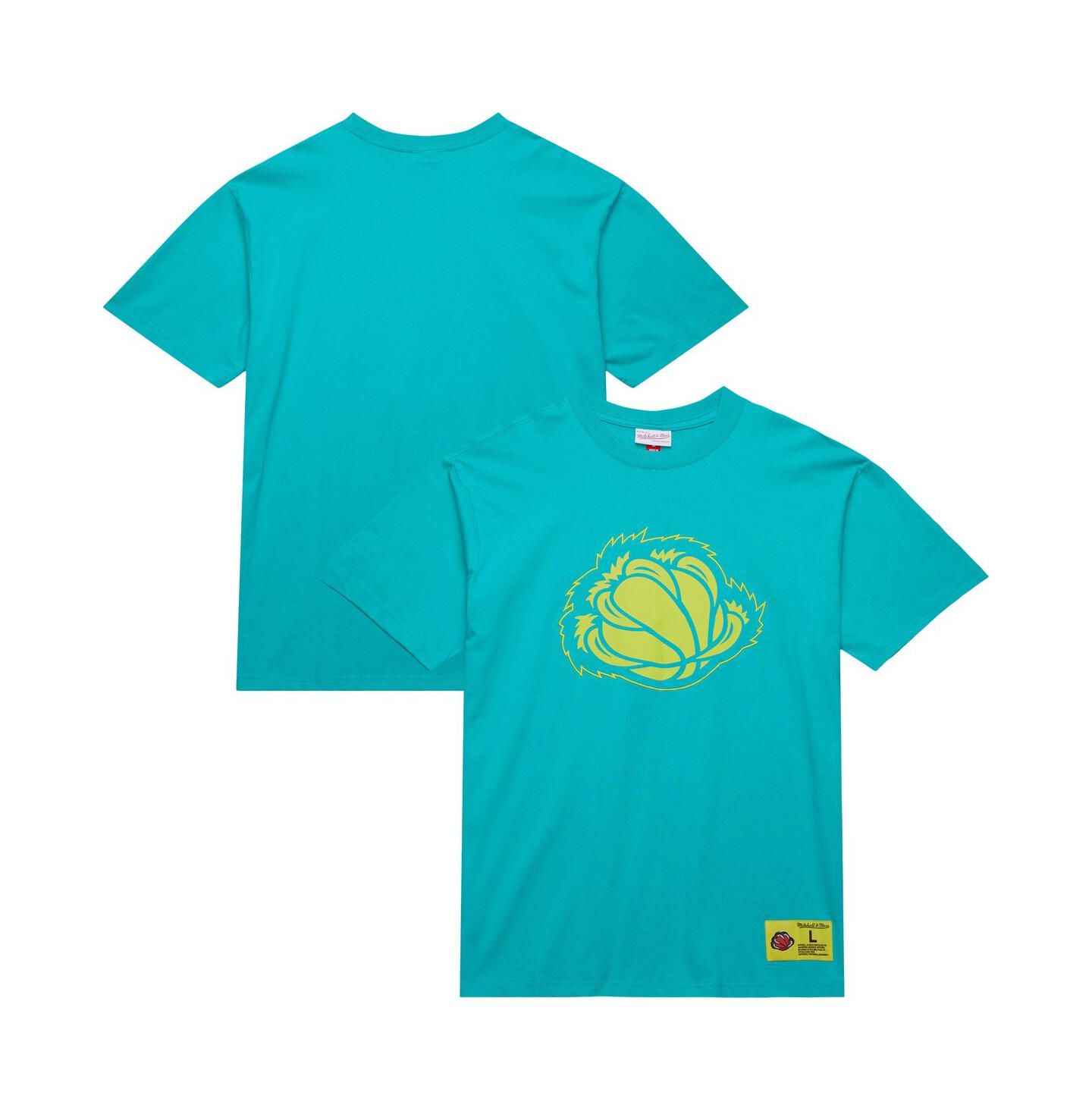 Мужская футболка Mitchell & Ness Turquoise Vancouver Grizzlies Hardwood Classics Neon Nights Premium — фото 1
